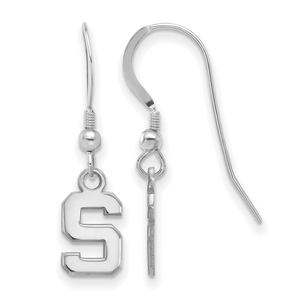 Sterling Silver Rhodium-plated Michigan State U. XS Dangle Earrings
