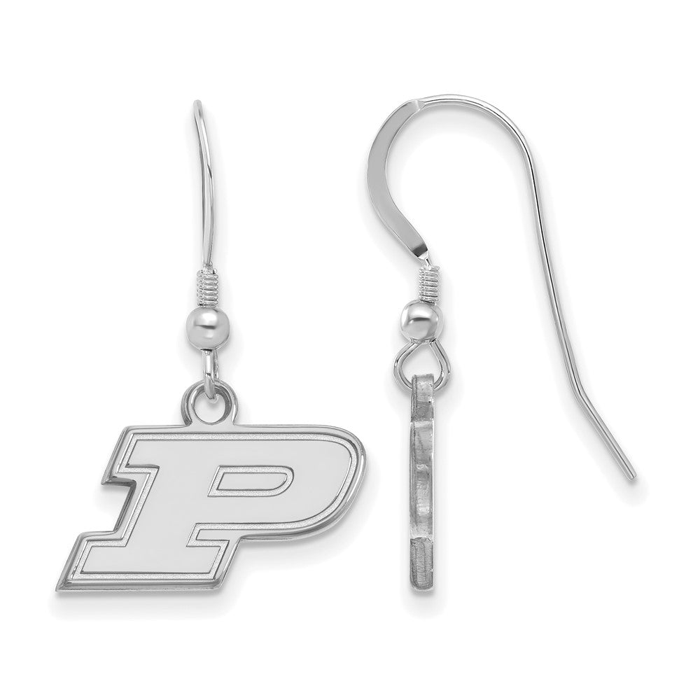 Sterling Silver Rhodium-plated Purdue XS Dangle Wire Earrings