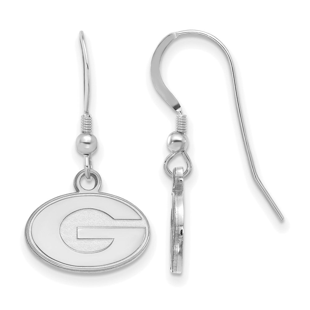 Sterling Silver Rhodium-plated University of Georgia XS Dangle Earrings