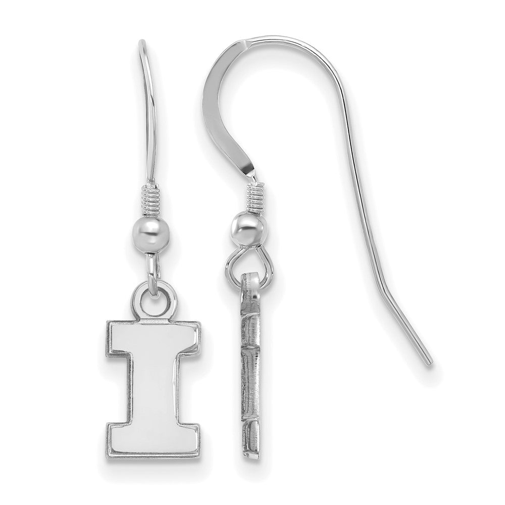 Sterling Silver Rhodium-plated University of Illinois XS Dangle Earrings