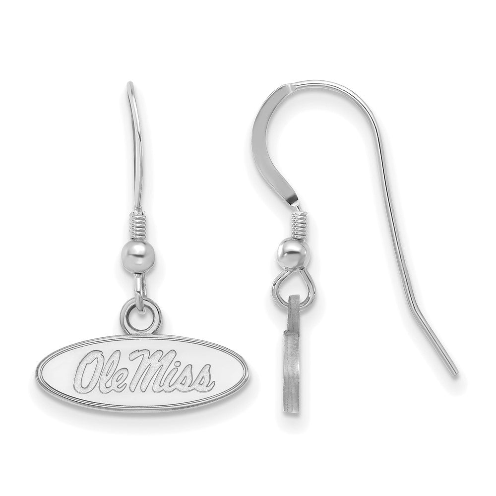 Sterling Silver Rhodium-plated U. of Mississippi XS Dangle Earrings