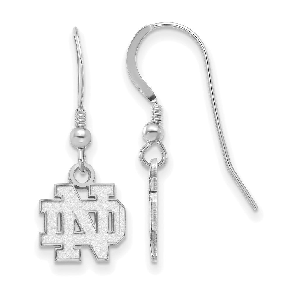 Sterling Silver Rhodium-plated U. of Notre Dame XS Dangle Earrings
