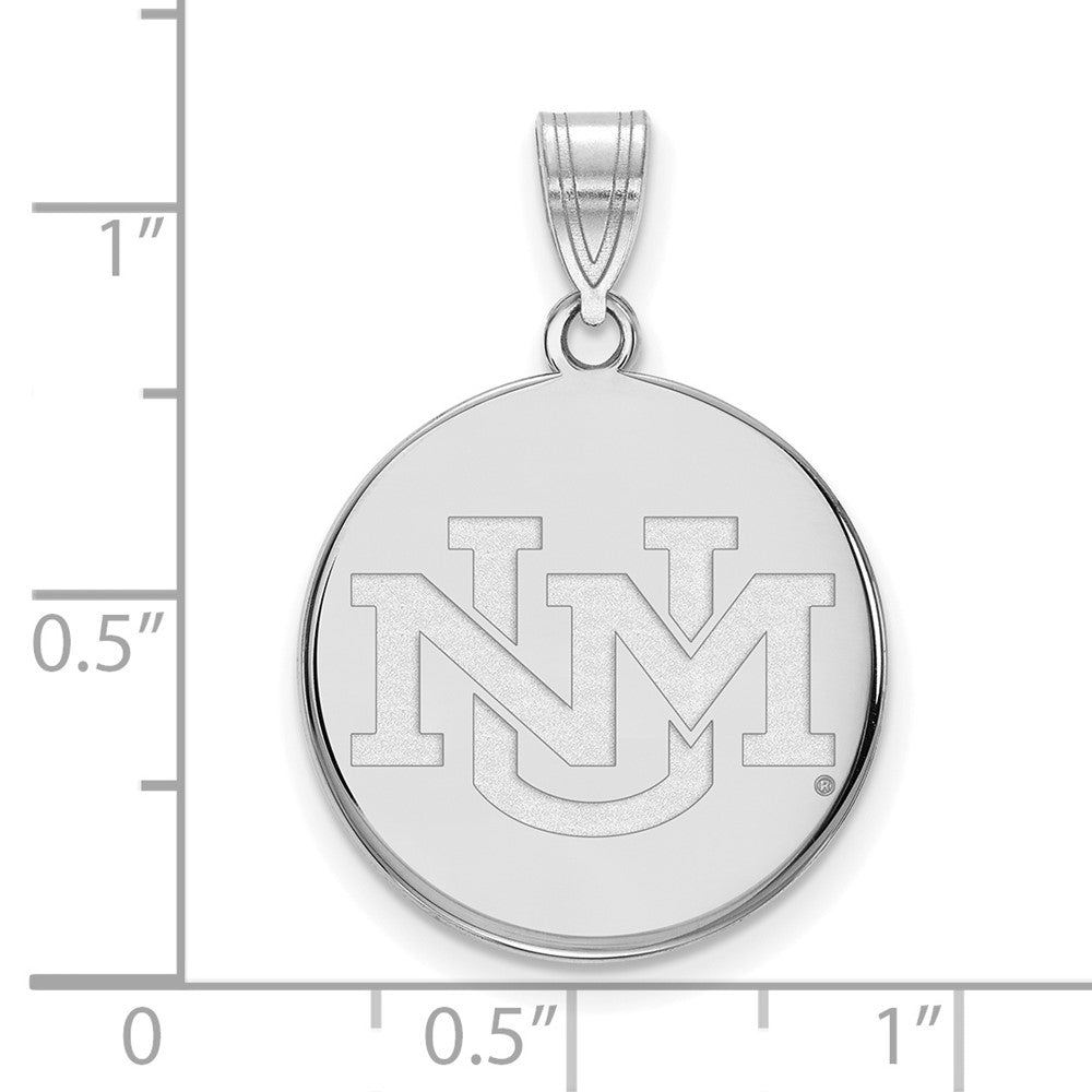 Sterling Silver Rhodium-plated University of New Mexico Large Pendant