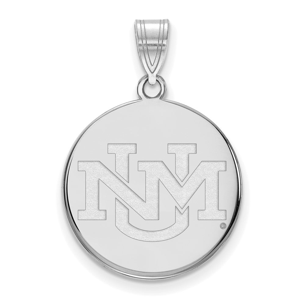 Sterling Silver Rhodium-plated University of New Mexico Large Pendant