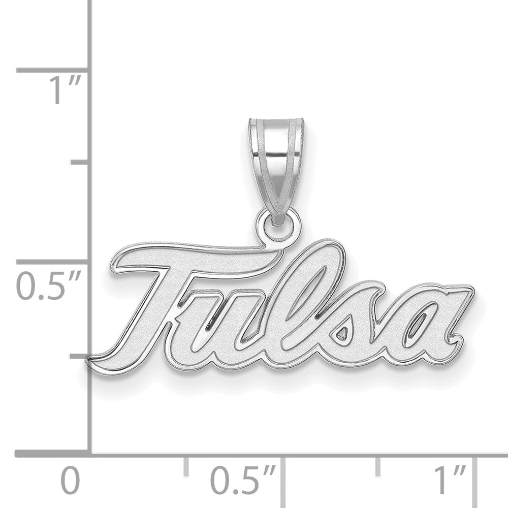Sterling Silver Rhodium-plated University of Tulsa Large Pendant