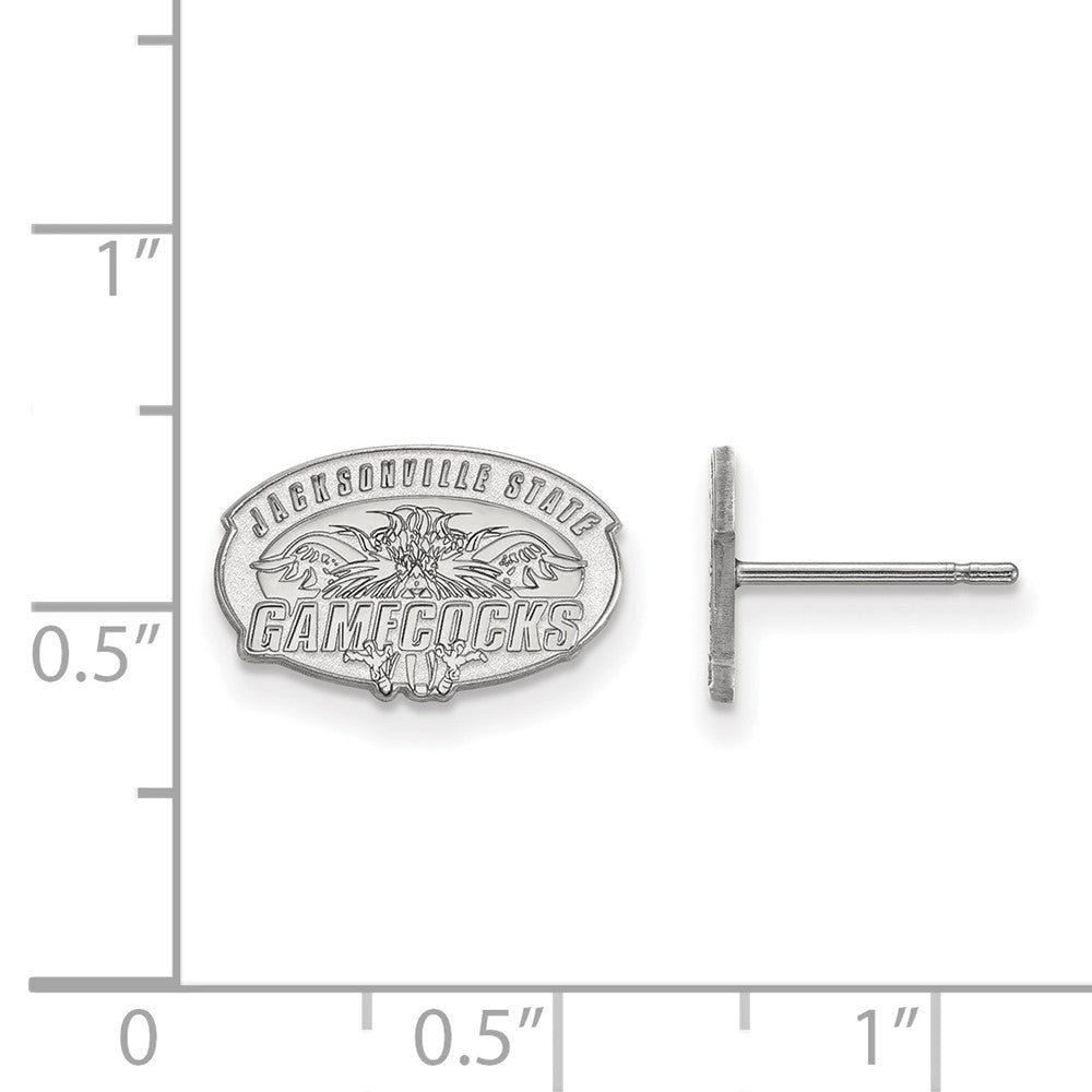 Sterling Silver Rhod-plated Jacksonville State U. XS Post Earrings