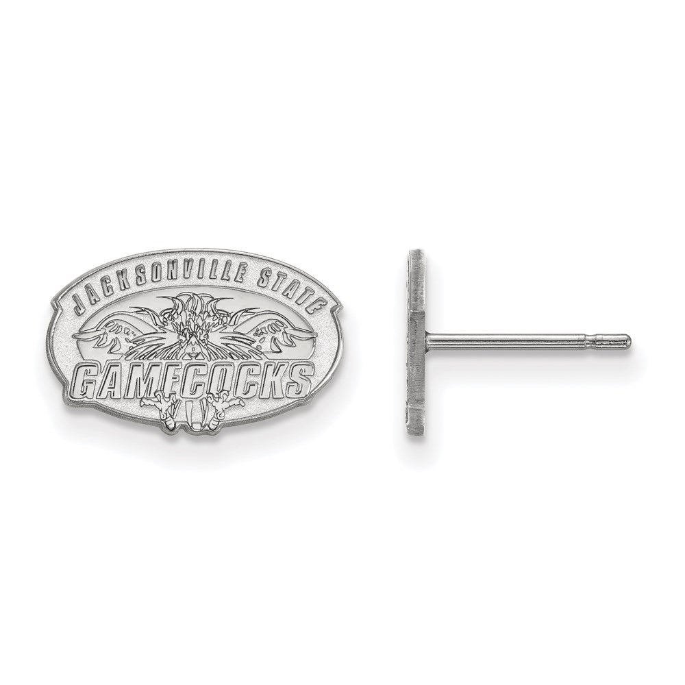Sterling Silver Rhod-plated Jacksonville State U. XS Post Earrings