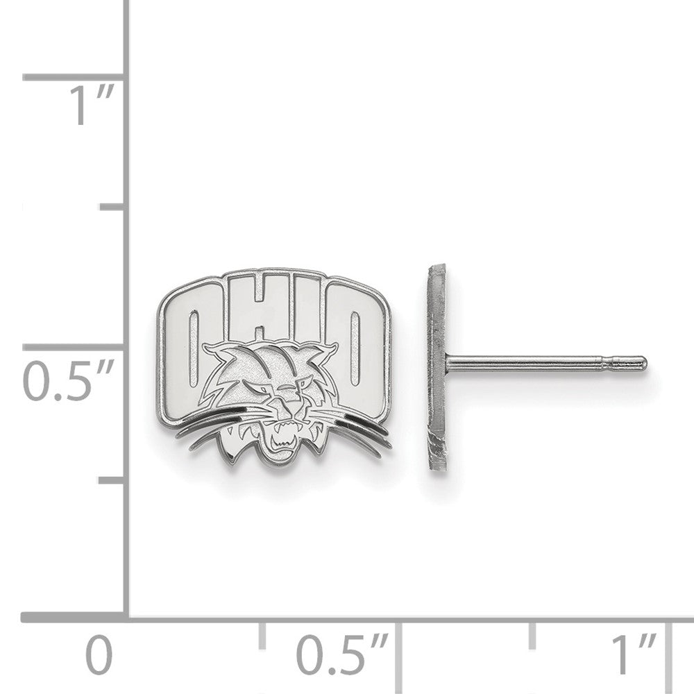 Sterling Silver Rhodium-plated Ohio University XS Post Earrings