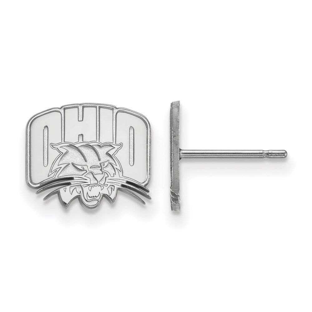 Sterling Silver Rhodium-plated Ohio University XS Post Earrings