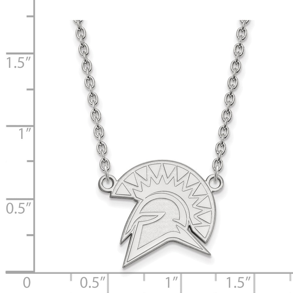 Sterling Silver Rhodium-plated San Jose State U. Pendant Necklace