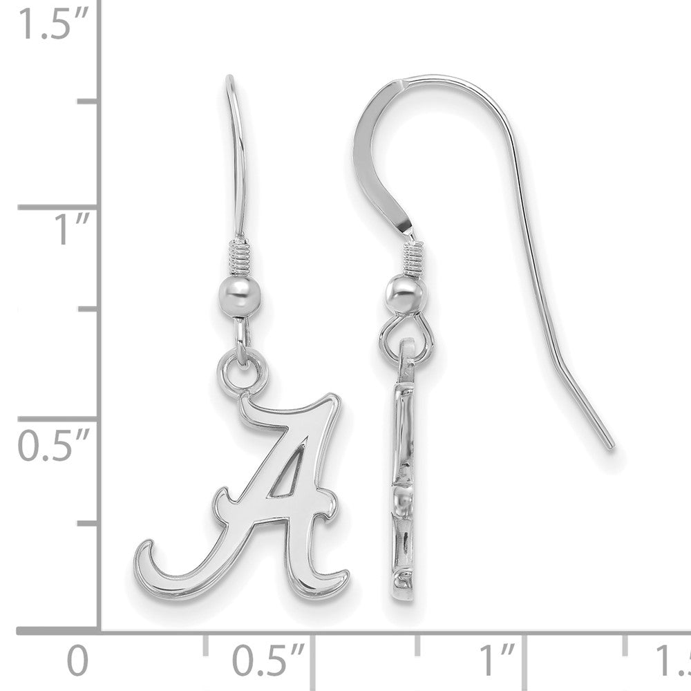Sterling Silver Rhodium-plated U. of Alabama Small Dangle Earrings