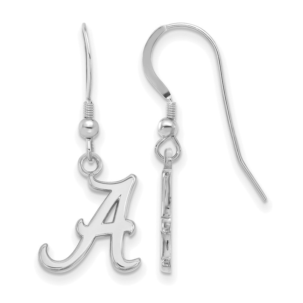Sterling Silver Rhodium-plated U. of Alabama Small Dangle Earrings