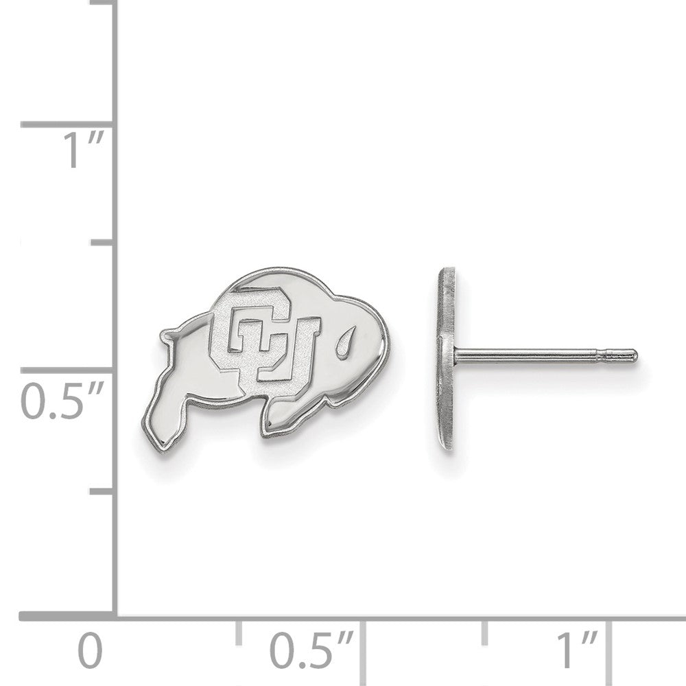 Sterling Silver Rhodium-plated University of Colorado XS Post Earrings