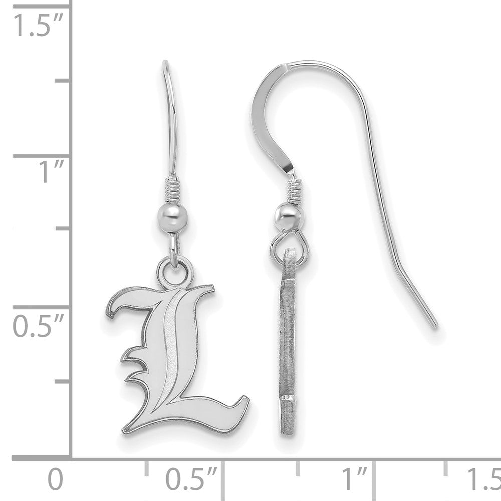 Sterling Silver Rhodium-plated U. of Louisville Small Dangle Earrings