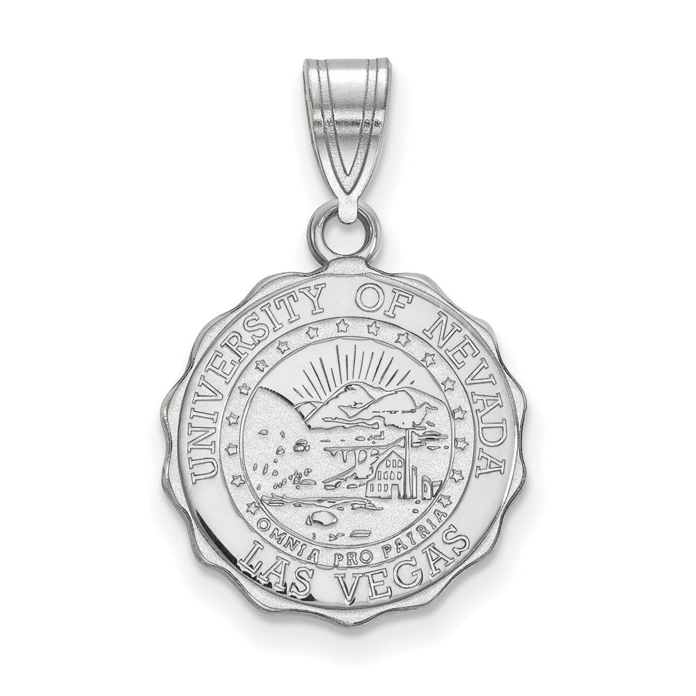 Sterling Silver Rhodium-plated U. of Nevada-Las Vegas Crest Pendant