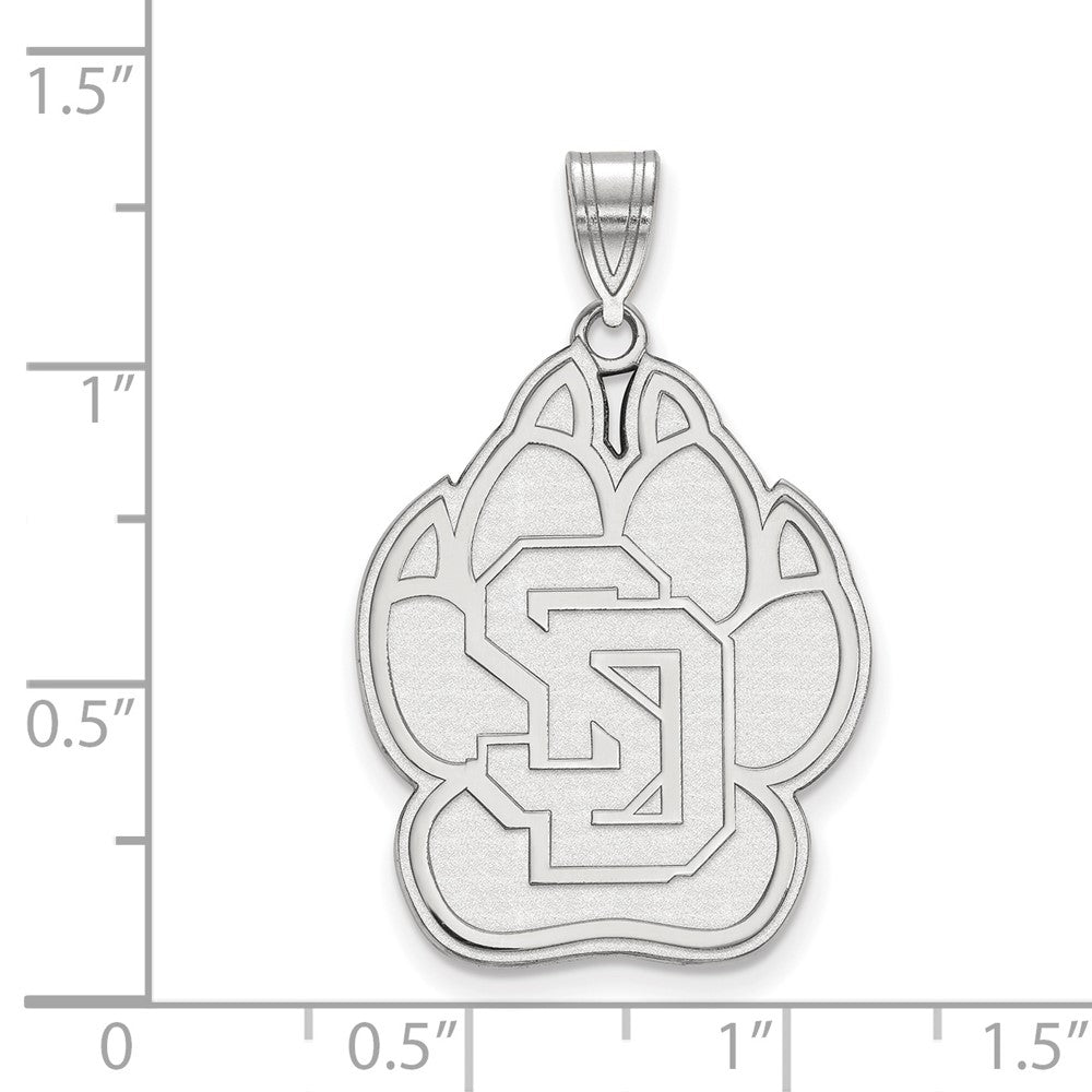 Sterling Silver Rhodium-plated Univ. of South Dakota XL Pendant