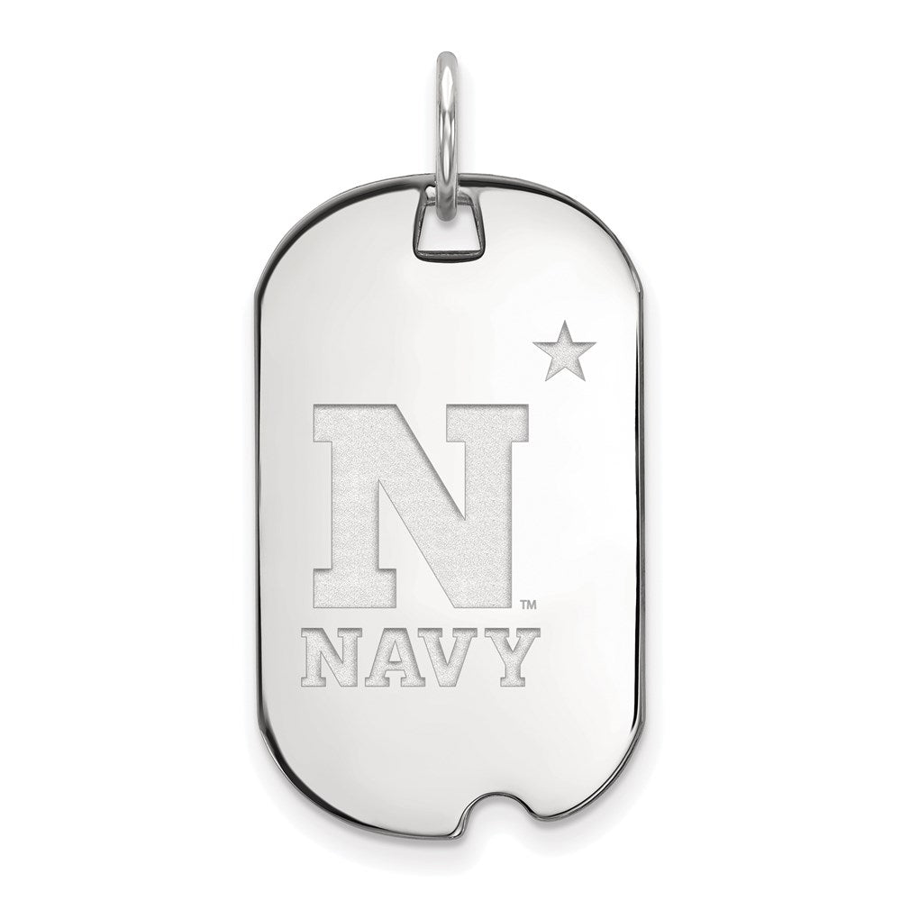 Sterling Silver Rhodium-plated US Naval Academy Small Dog Tag