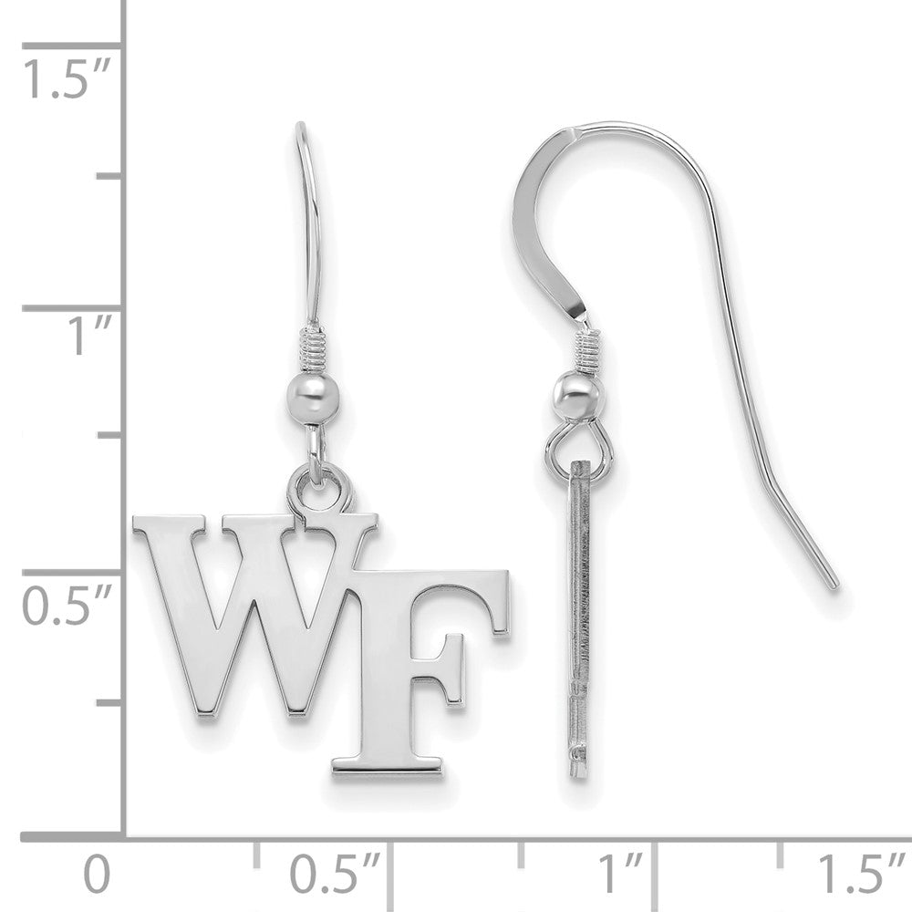 Sterling Silver Rhodium-plated Wake Forest University Small Dangle Earrings