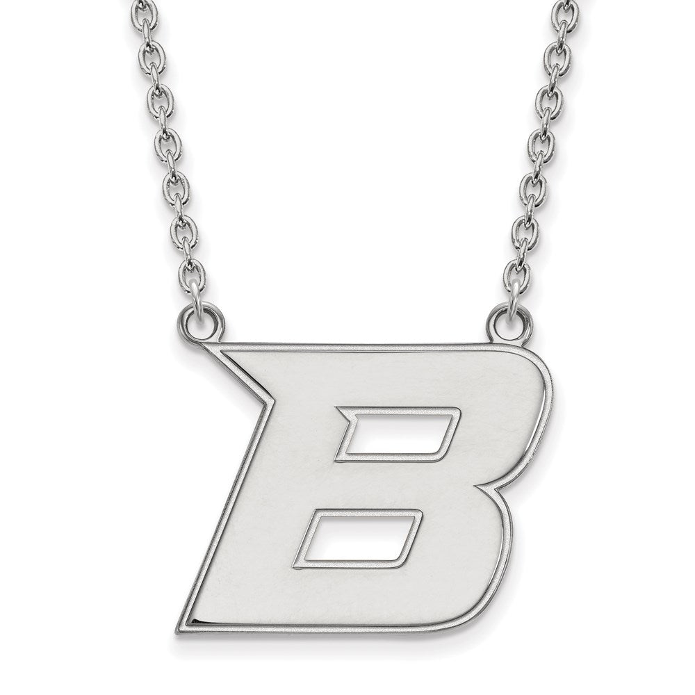 Sterling Silver Rhodium-plated Boise State U. Large Pendant Necklace