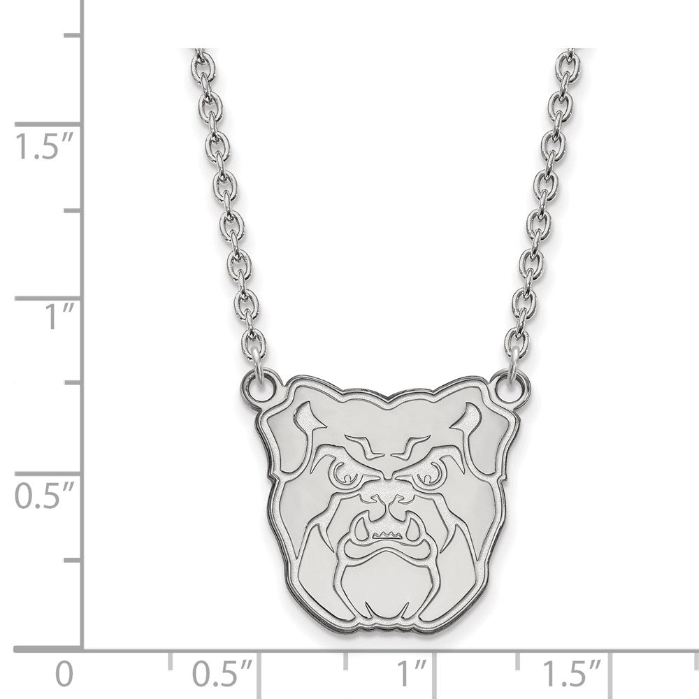 Sterling Silver Rhodium-plated Butler University Large Pendant Necklace