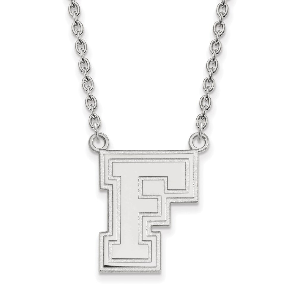 Sterling Silver Rhodium-plated Fordham U. Large Pendant Necklace
