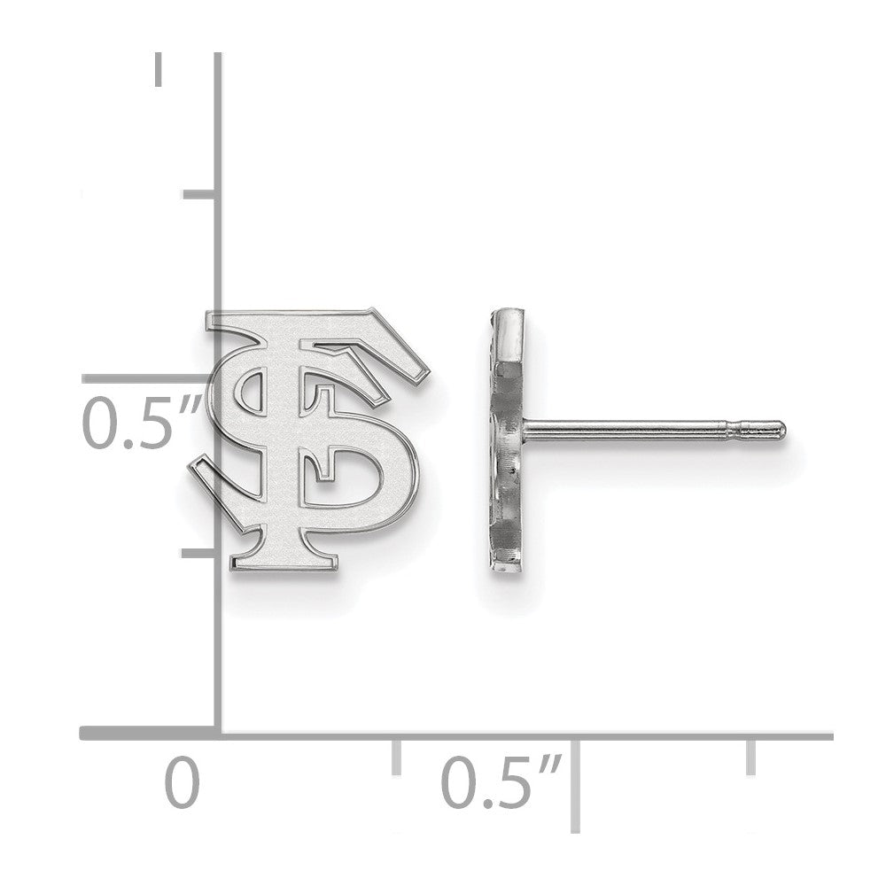 Sterling Silver Rhodium-plated Florida State University XS Post Earrings