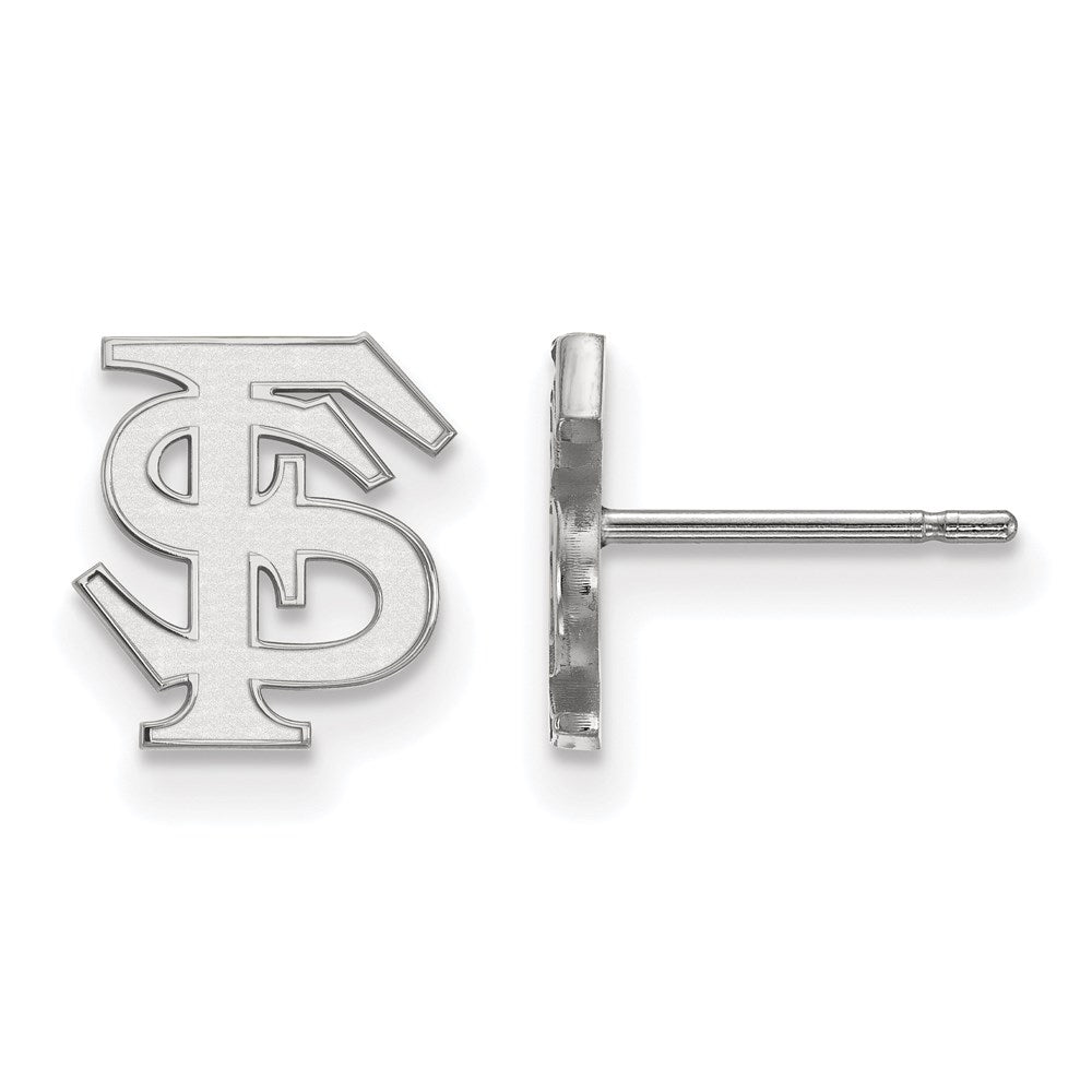 Sterling Silver Rhodium-plated Florida State University XS Post Earrings