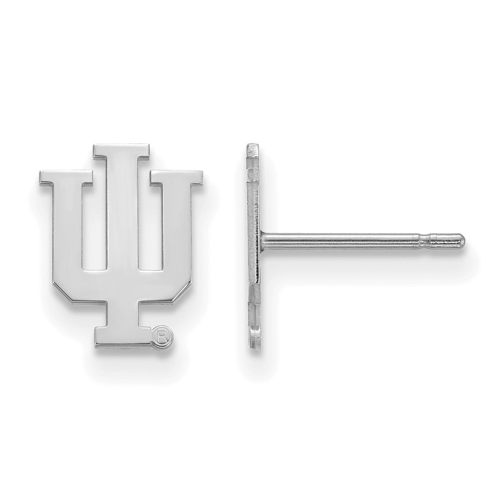Sterling Silver Rhodium-plated Indiana University XS Post Earrings