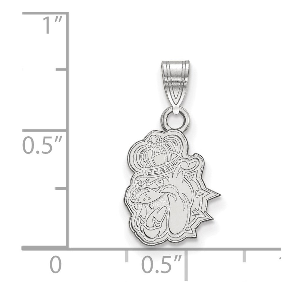 Sterling Silver Rhodium-plated James Madison University Small Pendant