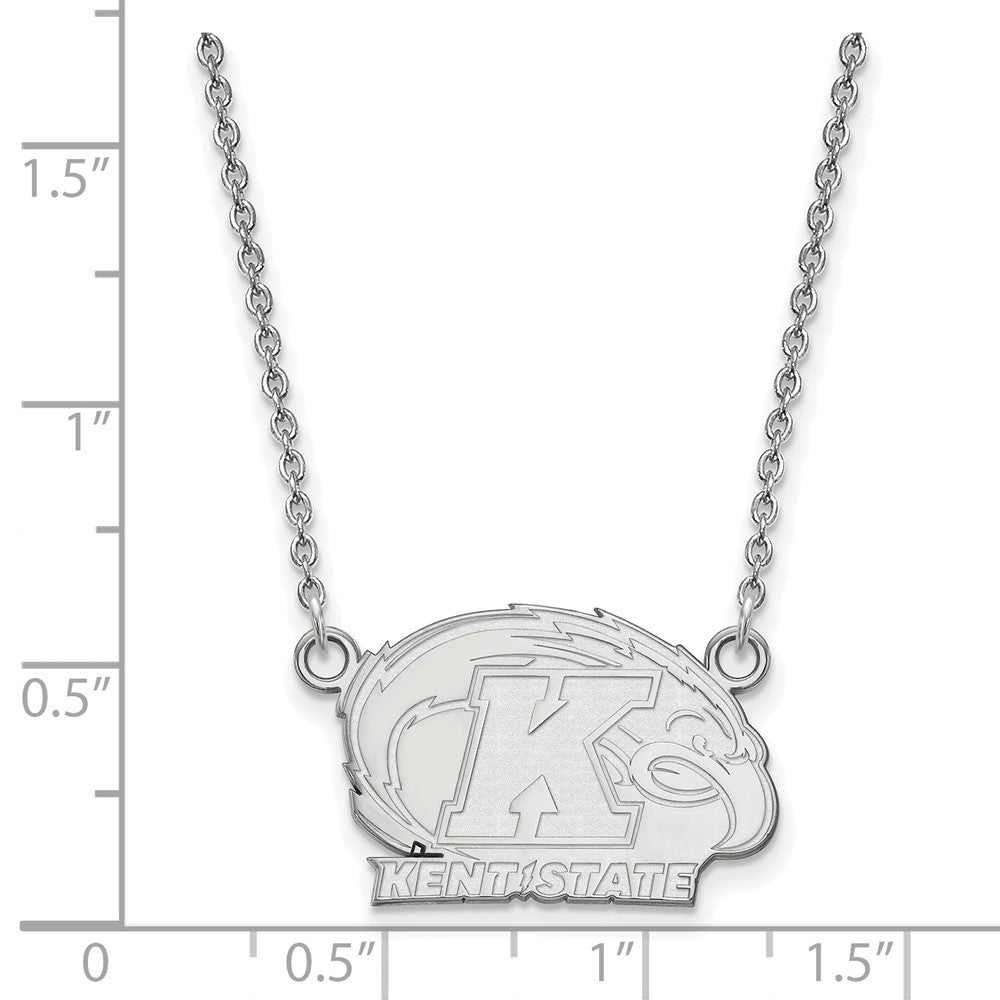 Sterling Silver Rhodium-plated Kent State U. Small Pendant Necklace