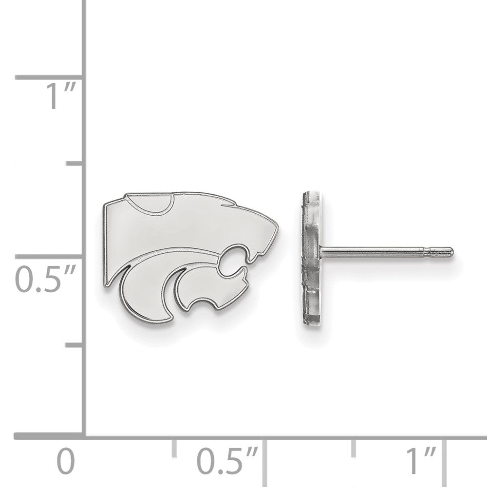Sterling Silver Rhodium-plated Kansas State University XS Post Earrings