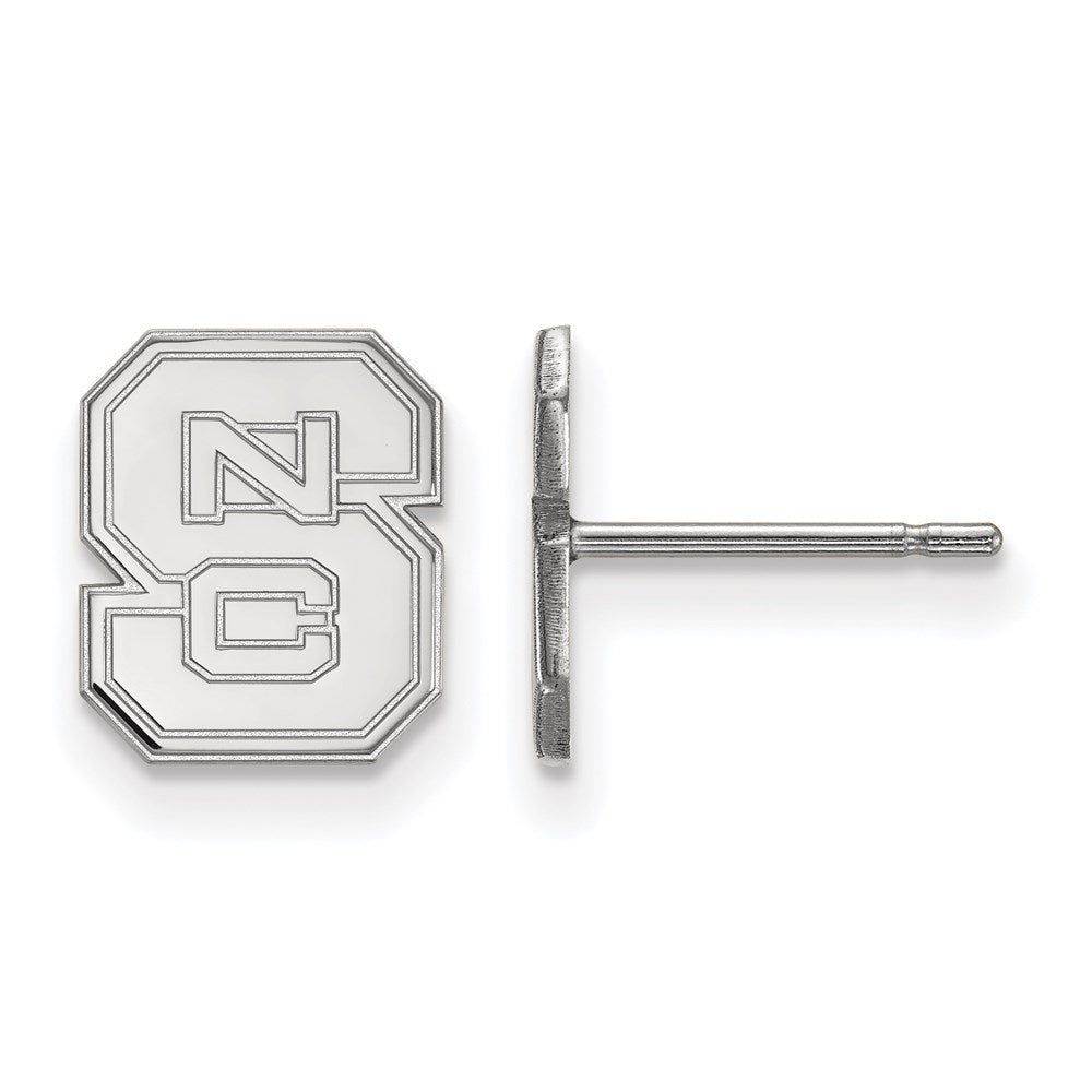 Sterling Silver Rhodium-plated North Carolina State U. XS Post Earrings