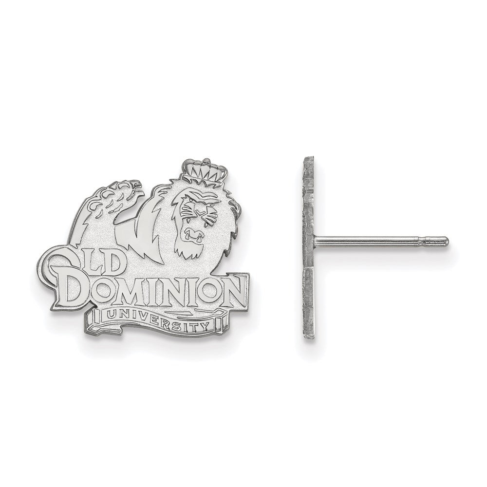 Sterling Silver Rhodium-plated Old Dominion University Small Post Earrings