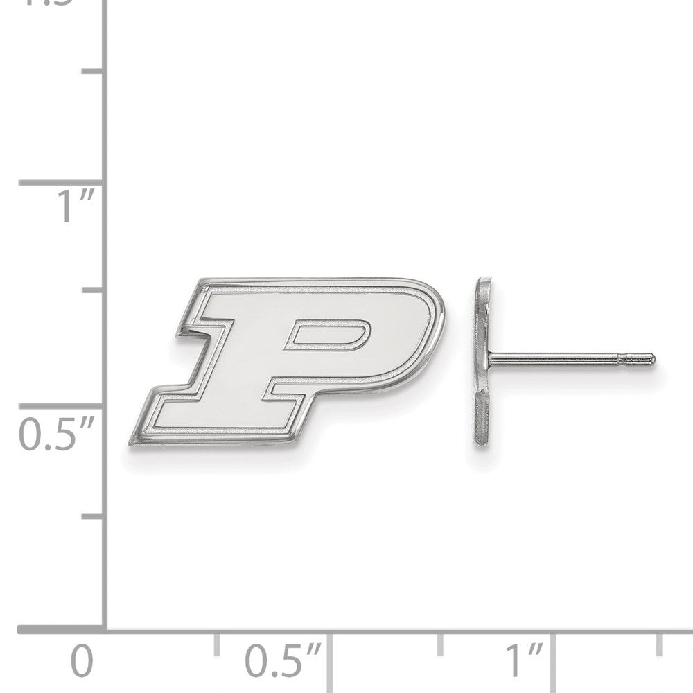 Sterling Silver Rhodium-plated Purdue University XS Post Earrings