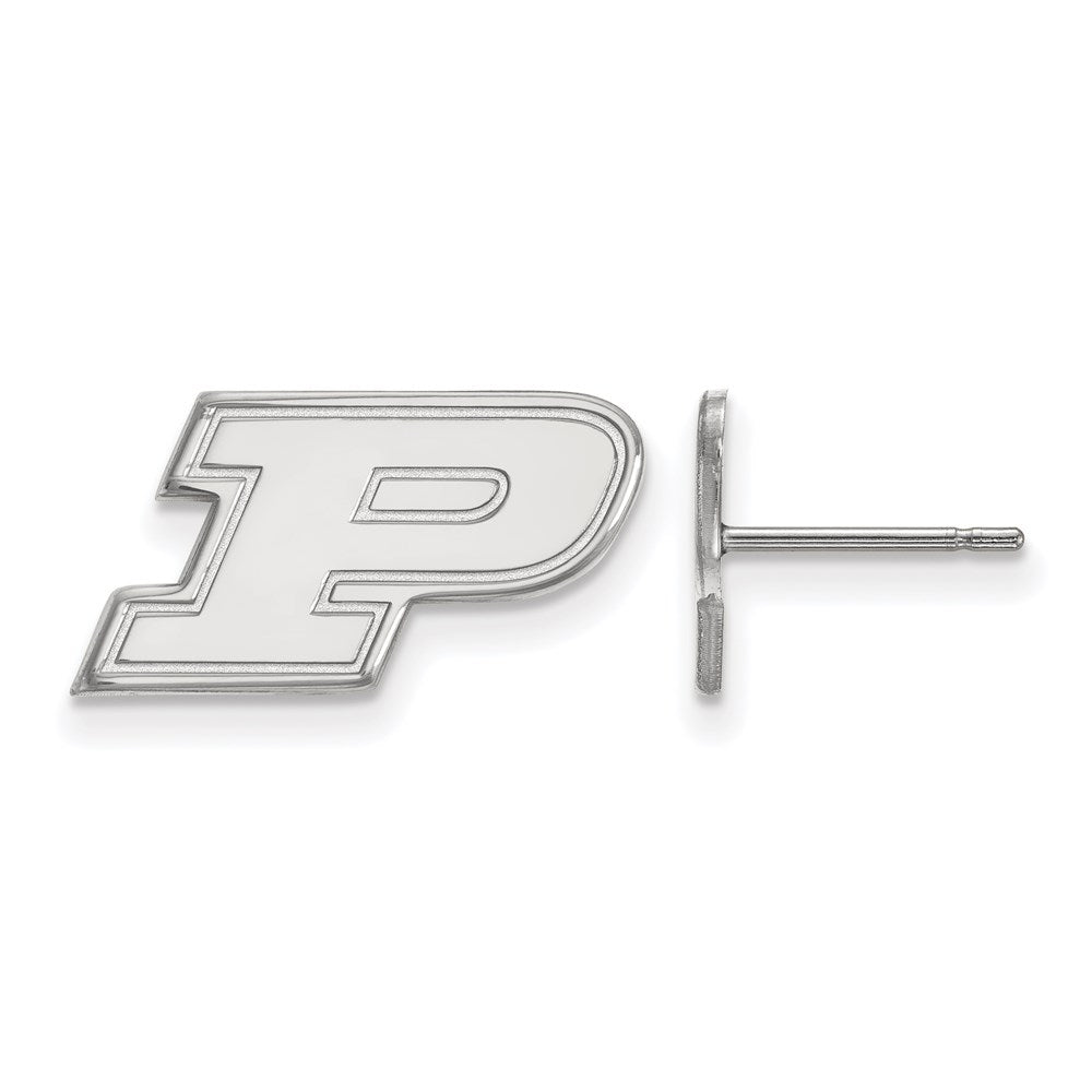 Sterling Silver Rhodium-plated Purdue University XS Post Earrings
