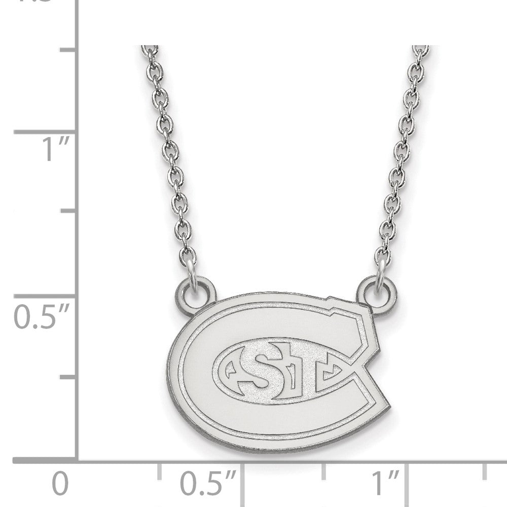 Sterling Silver Rhodium-plated St. Cloud State U. Small Pendant Necklace
