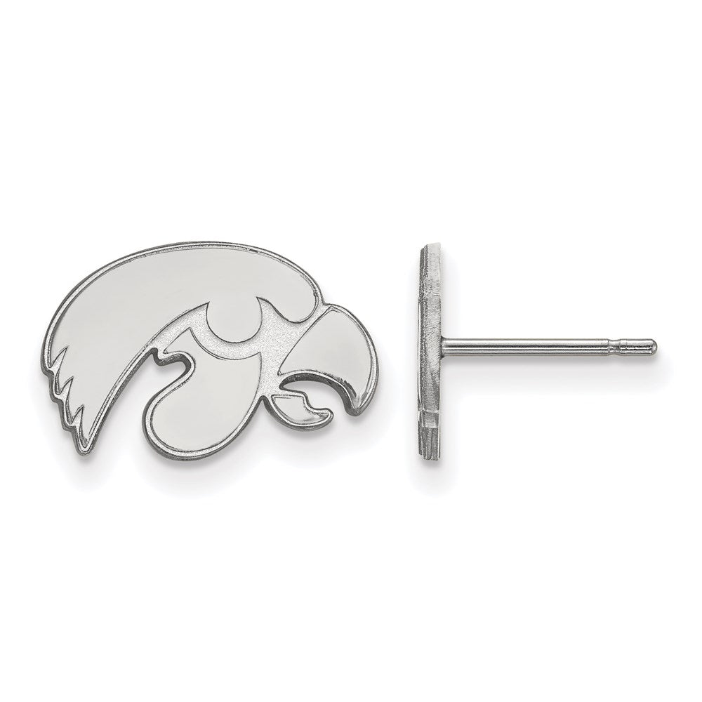 Sterling Silver Rhodium-plated University of Iowa XS Post Earrings