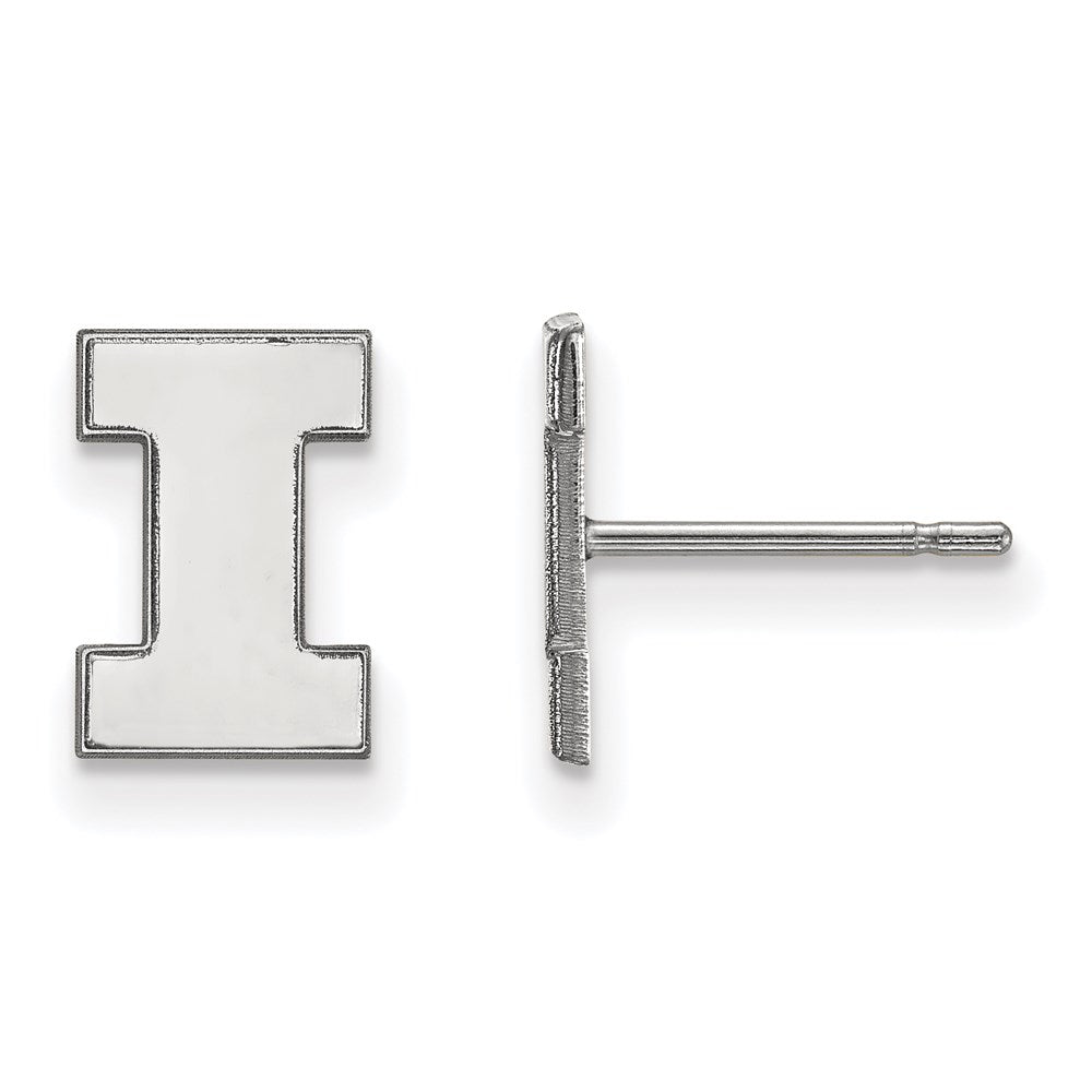 Sterling Silver Rhodium-plated University of Illinois XS Post Earrings