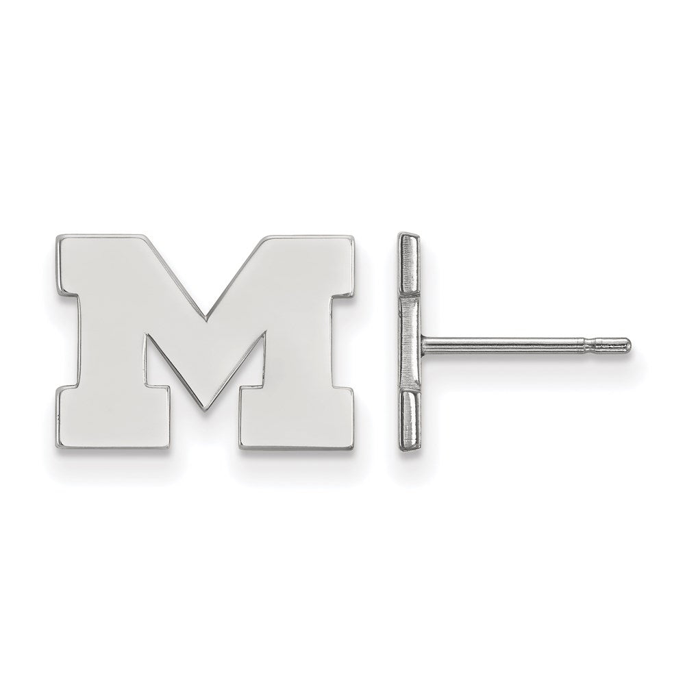 Sterling Silver Rhodium-plated University of Michigan XS Post Earrings
