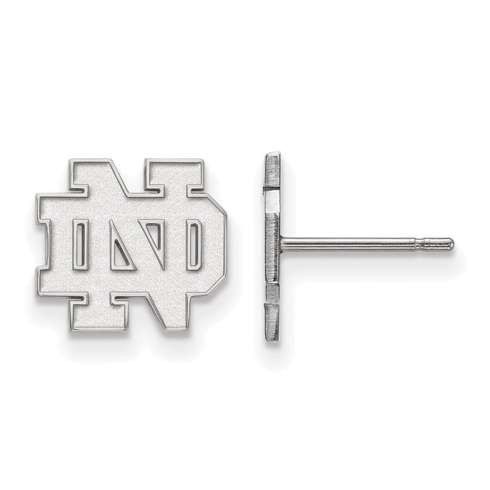 Sterling Silver Rhodium-plated Univ. of Notre Dame XS Post Earrings