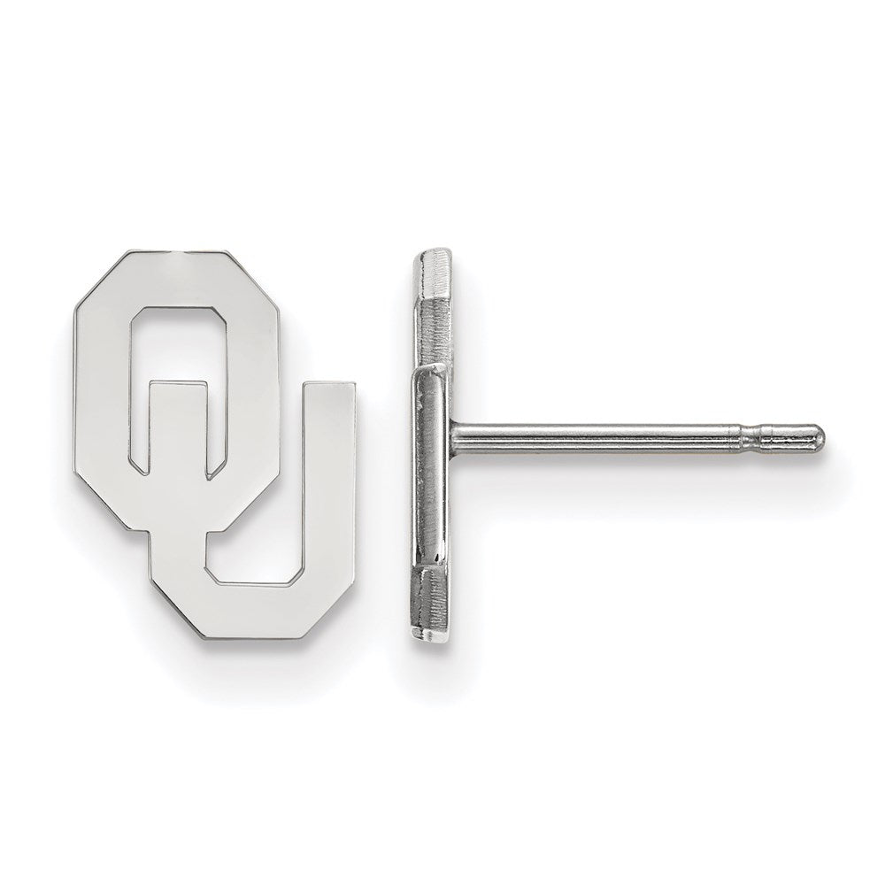 Sterling Silver Rhodium-plated University of Oklahoma XS Post Earrings