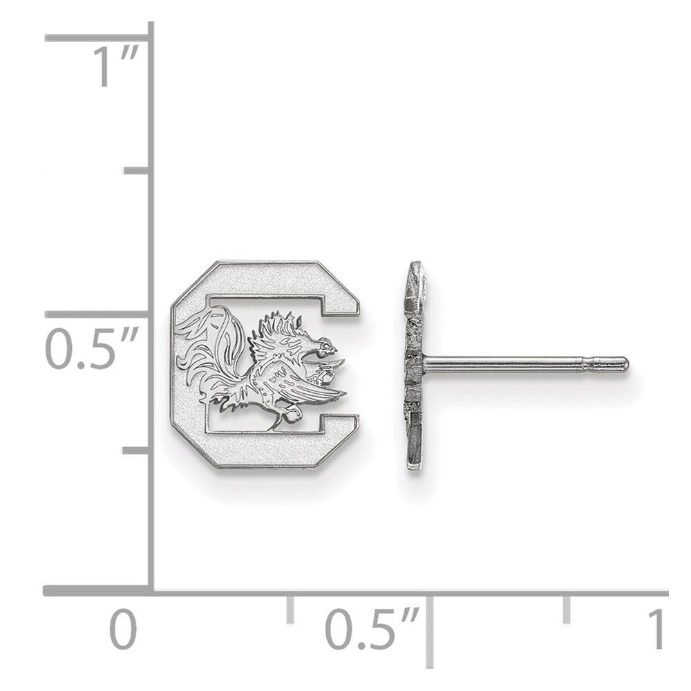 Sterling Silver Rhodium-plated U. of South Carolina XS Post Earrings