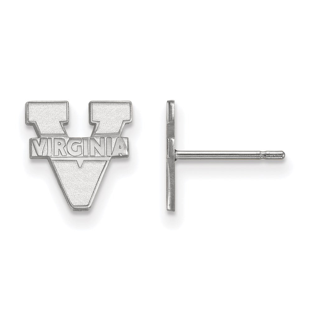 Sterling Silver Rhodium-plated University of Virginia XS Post Earrings