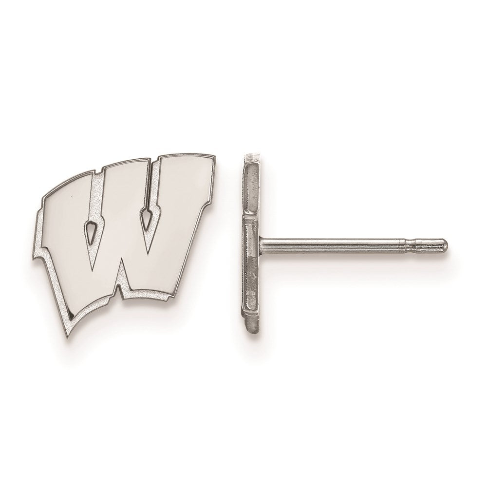 Sterling Silver Rhodium-plated University of Wisconsin XS Post Earrings