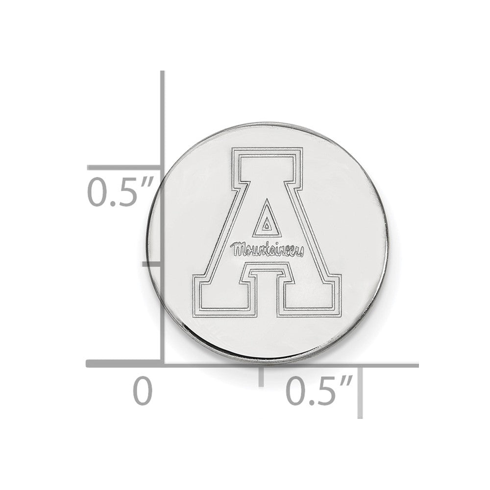 Sterling Silver Rhodium-plated Appalachian State University Lapel Pin