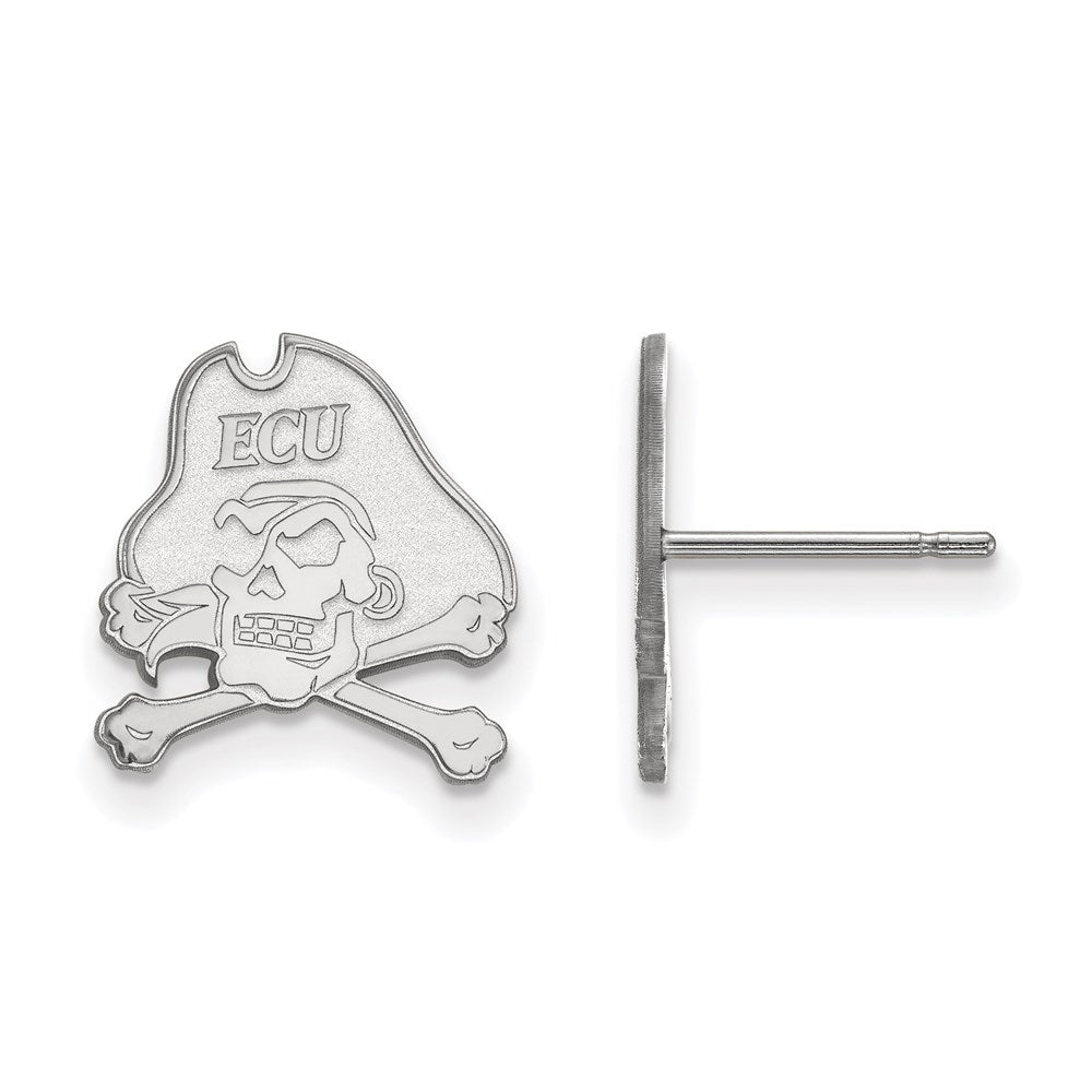Sterling Silver Rhodium-plated East Carolina Univ. Small Post Earrings