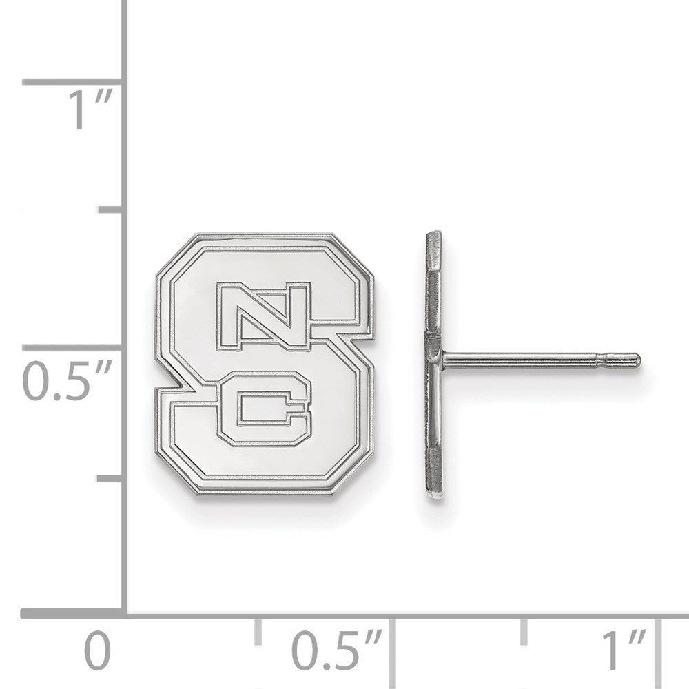 Sterling Silver Rhodium-plated N. Carolina State U. Small Post Earrings