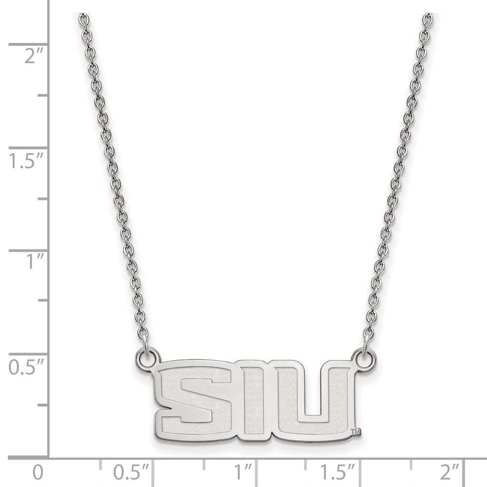 Sterling Silver Rhodium-plated Southern Illinois U. Small Pendant Necklace