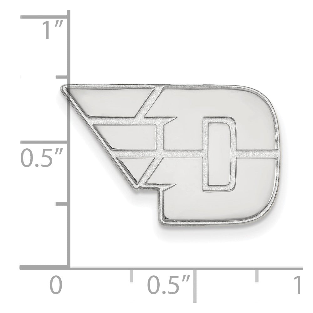 Sterling Silver Rhodium-plated University of Dayton Lapel Pin