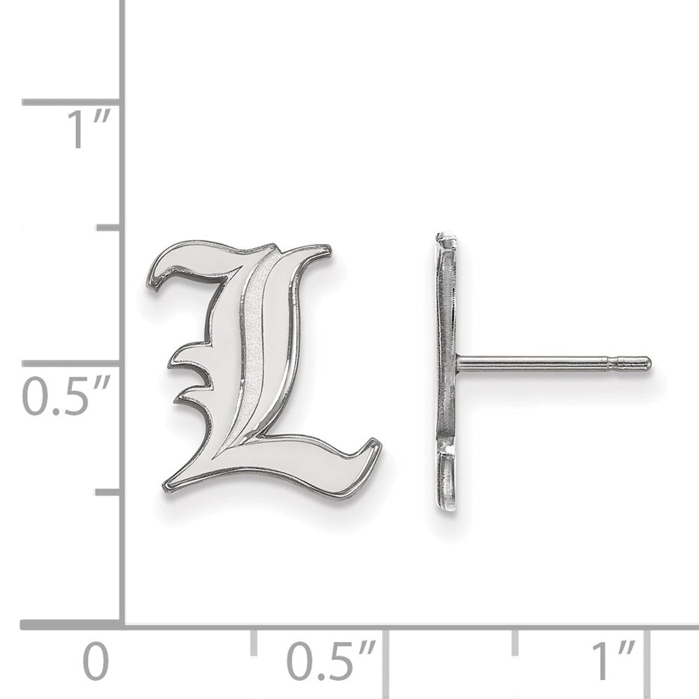 Sterling Silver Rhodium-plated U. of Louisville Small Post Earrings